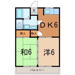 豊饒 徒歩2分 3階の物件間取画像